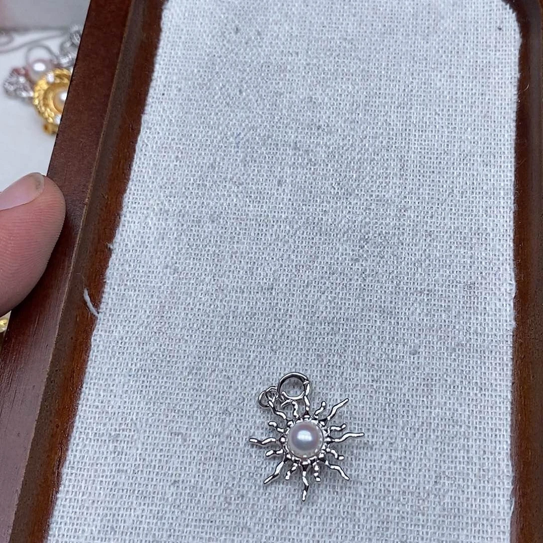 吊坠(不含链)银S925镶嵌海水珍珠