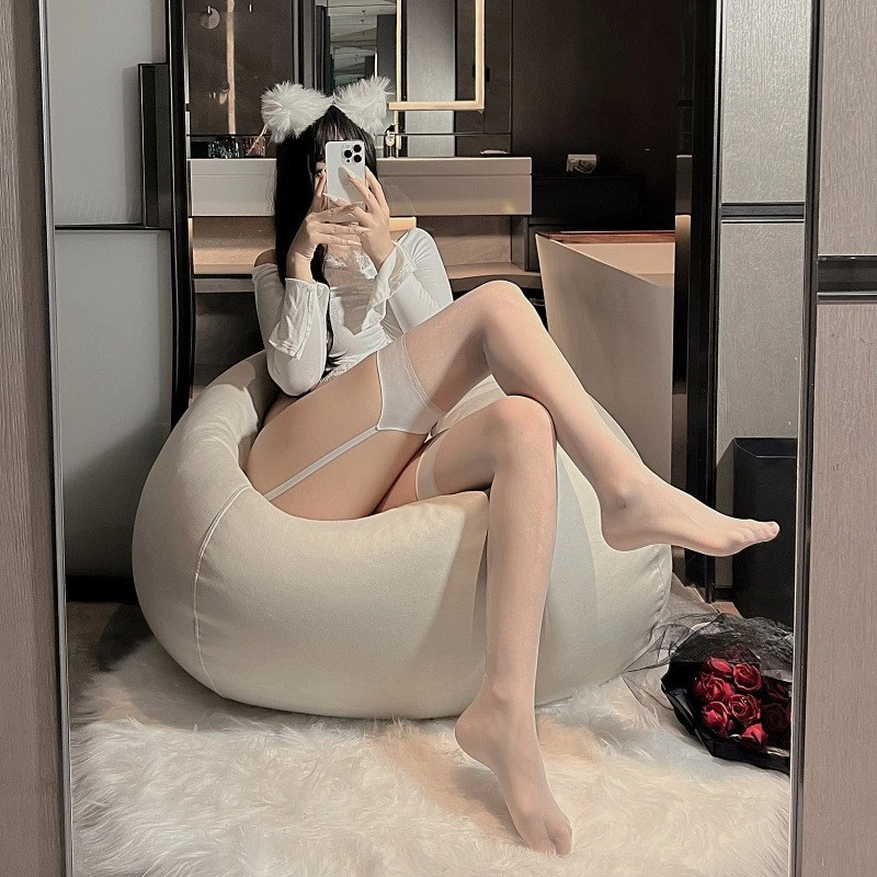 2025性感黑丝连体式超薄一体黑丝袜cos红边吊带过膝袜女ins潮丝袜