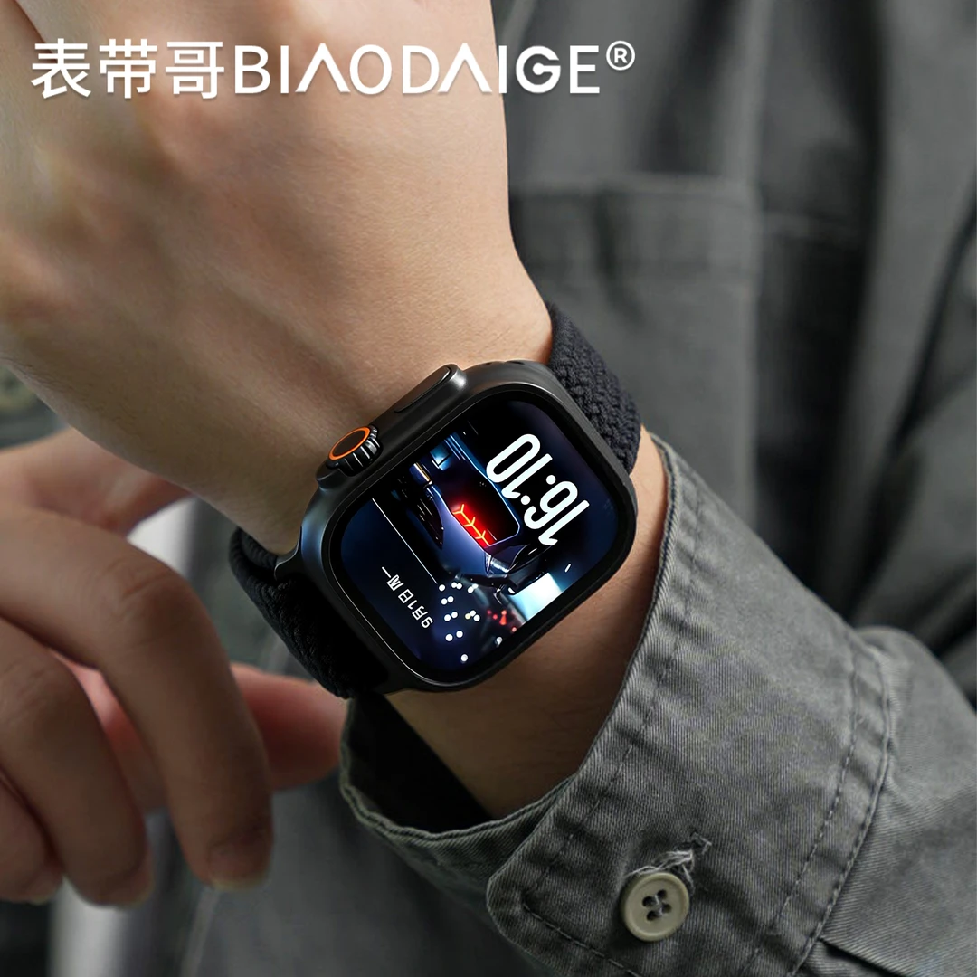 适用苹果手表编织s11尼龙iwatch手表s10磁吸apple watch手表9配件