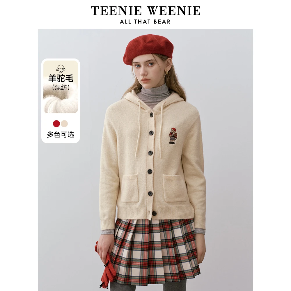 【达人专属】TeenieWeenie小熊女毛针织开衫刺绣外套女TTCK248C32N