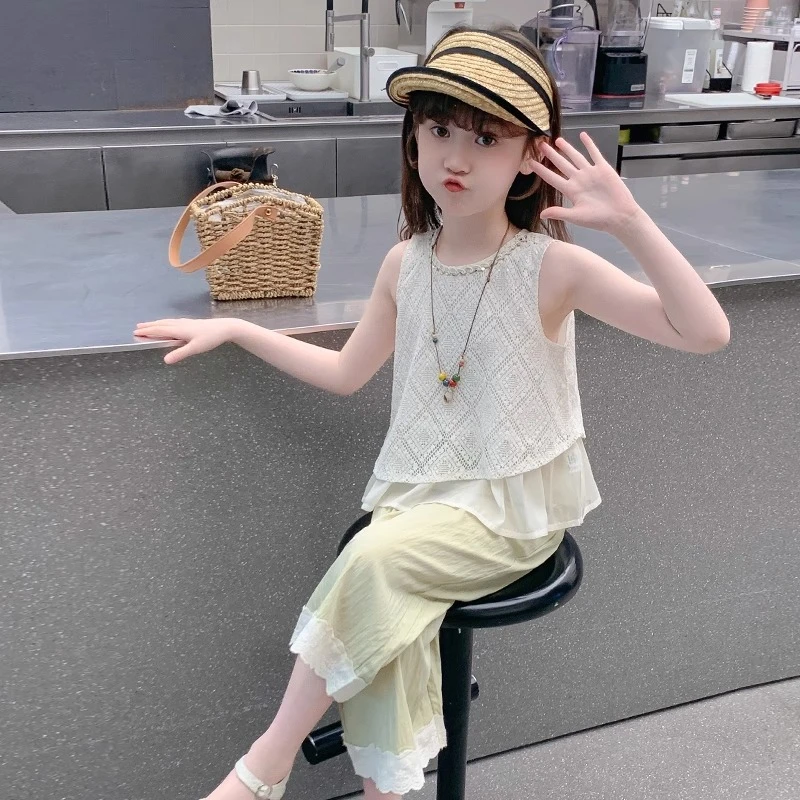 女童夏季套装2025新款洋气儿童时髦超好看夏装薄款女孩网红两件套