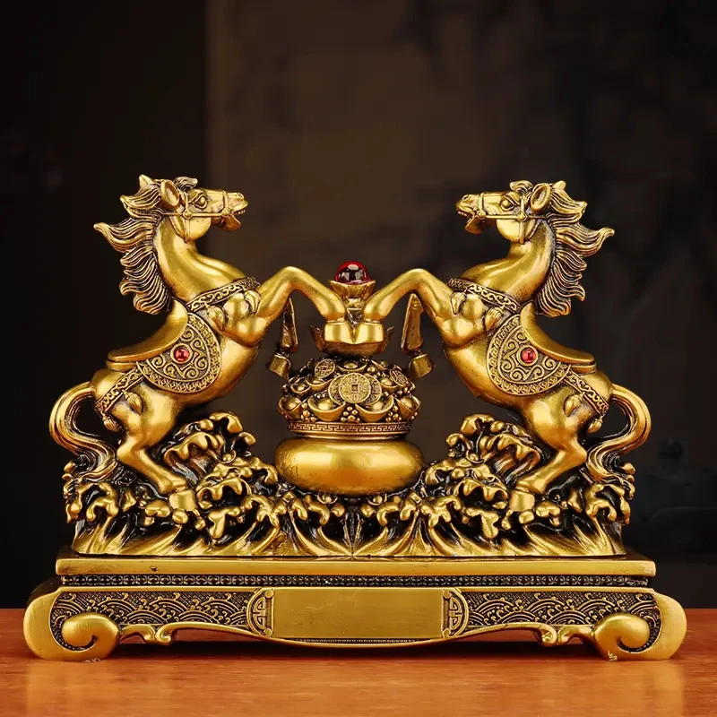 马到成功摆件招财马聚宝盆客厅玄关酒柜办公店铺公司乔迁开业礼品