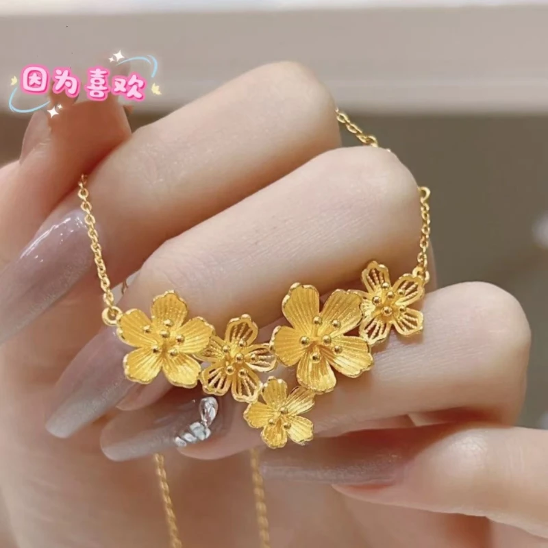 铜合金项链 新国风三生三世繁花似锦花朵项链锁骨链