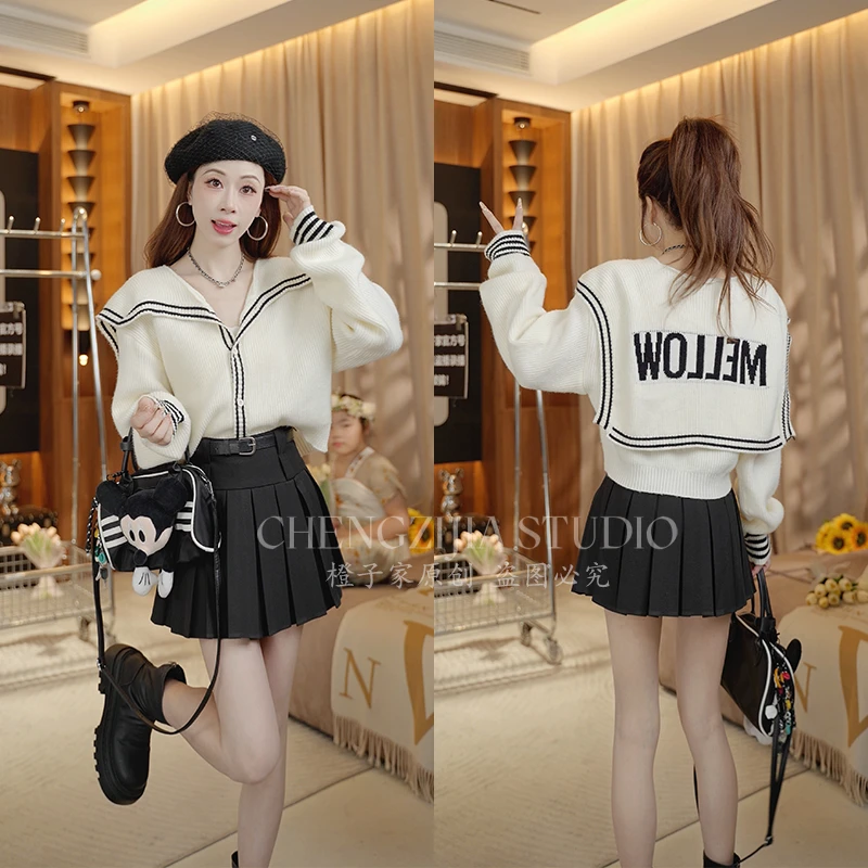 【裴诗婷】MY0458设计感大翻领拉链毛衣05