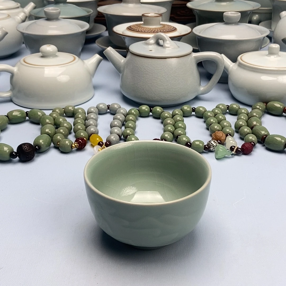 杯翠绿釉月下独酌杯原矿原釉原产地