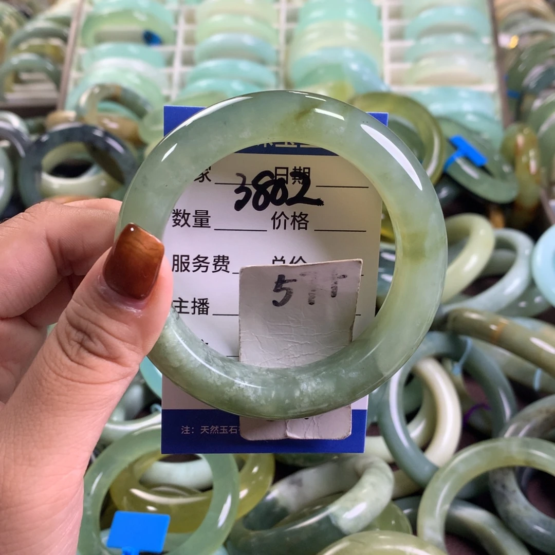 未镶嵌蛇纹石玉手镯3802