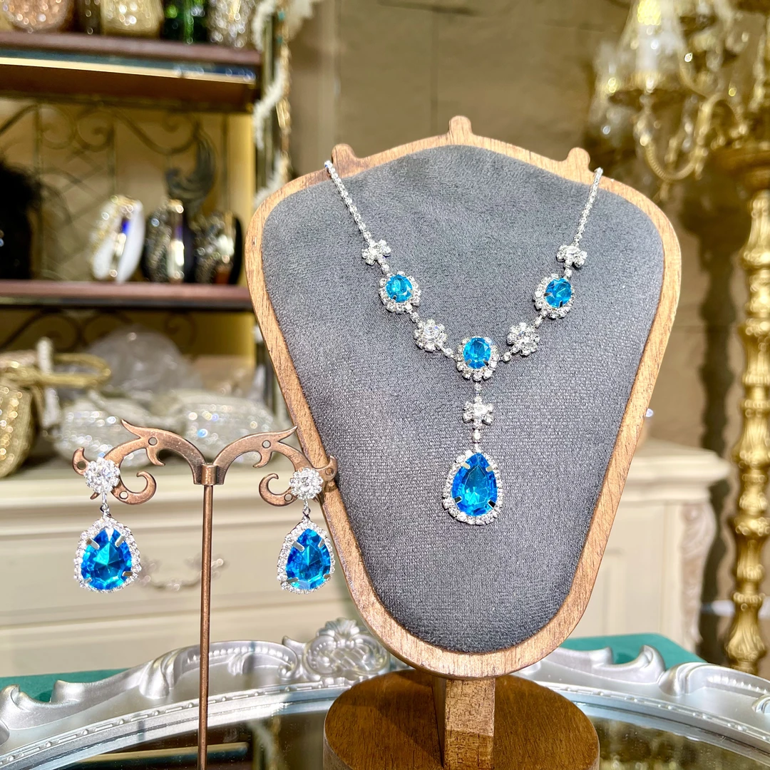 铜合金玻璃项链 S【24155】瑾瑟异域宫廷复古项链套装设计师原创