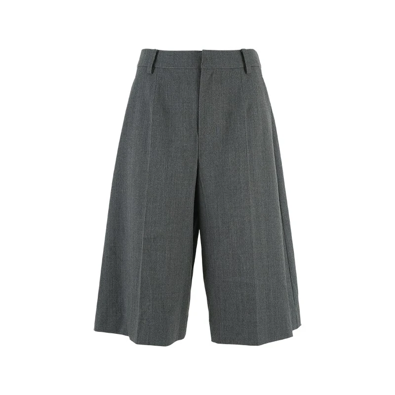 YOEYYOU 设计师品牌25春夏新品 A字过膝中裤高腰直筒百搭宽松女士