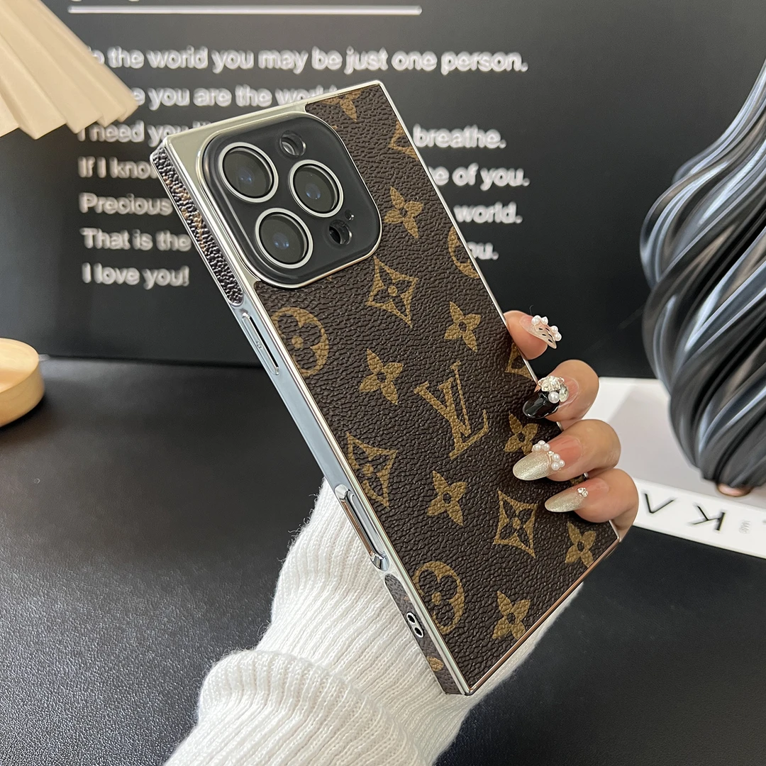 高级感防摔自带镜头膜适用苹果16ProMax手机壳iphone15奢华14老花