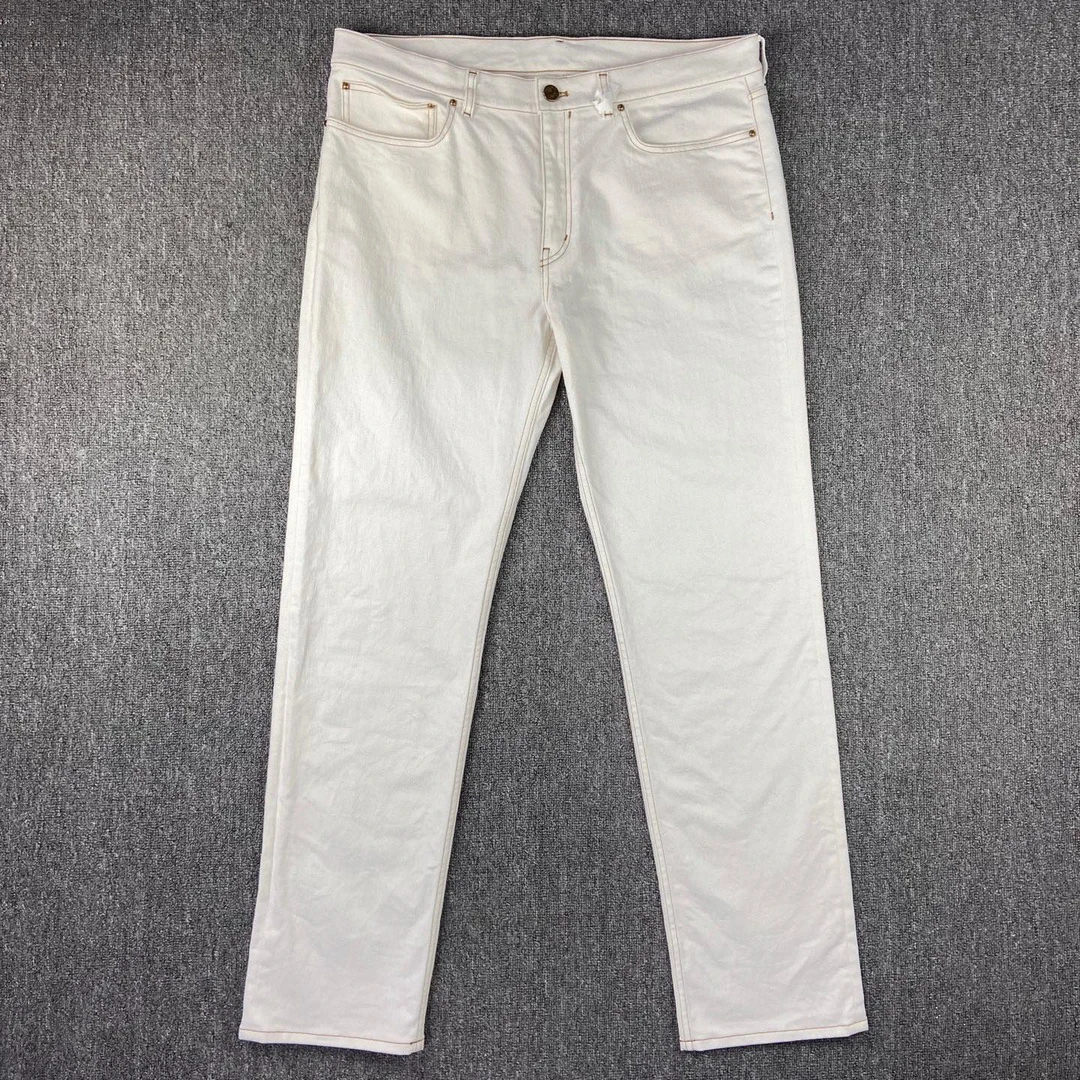 99新 LouisVuitton/路易威登 250585/38码/暗纹老花满印牛仔裤