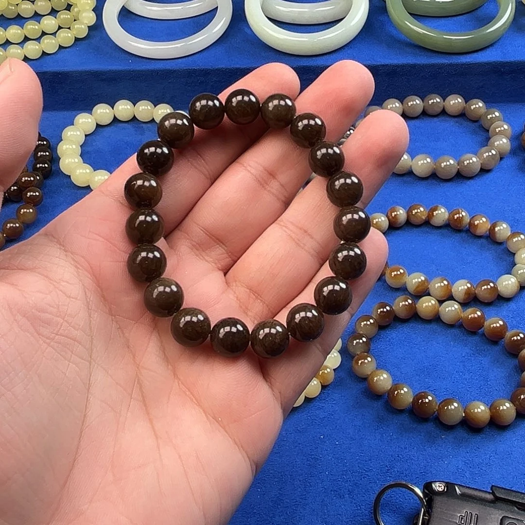 和田玉未镶嵌手链新疆糖糖料火龙果