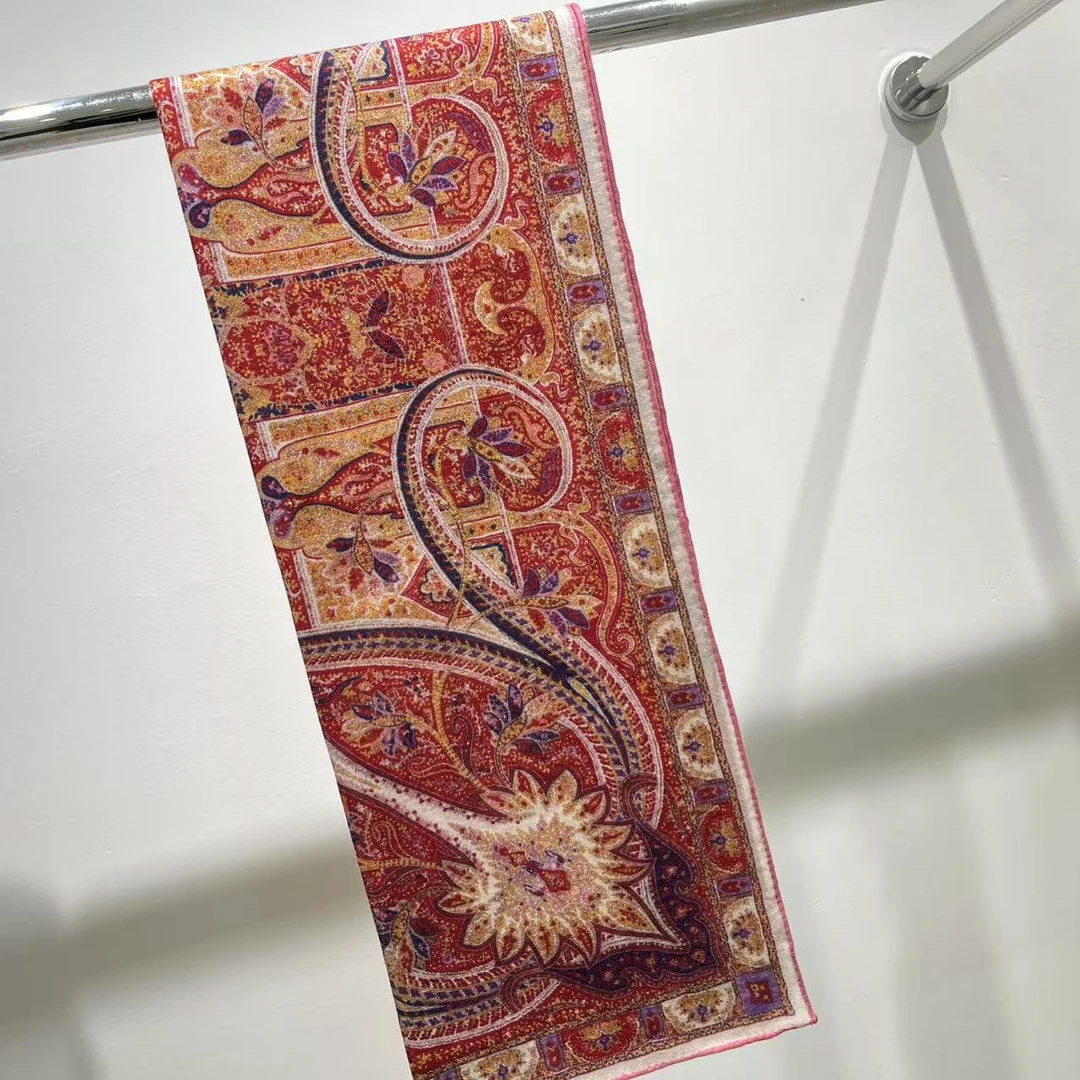 【1-16】斜纹山羊绒卷边方巾 SM620