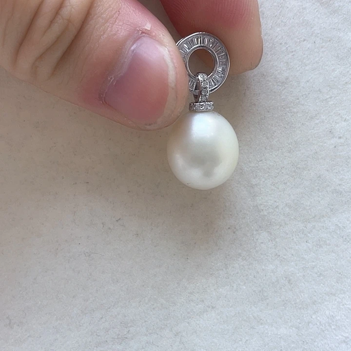 海水珍珠吊坠(不含链)银S925镶嵌