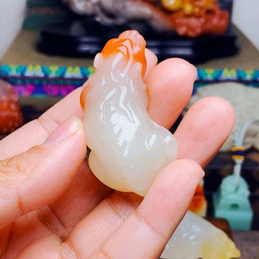 越***好印石寿山石古兽手玩件