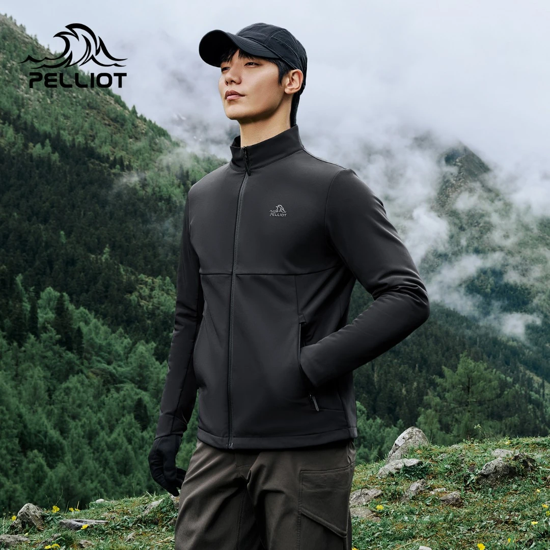 伯希和立领软壳衣男防风保暖冲锋衣内胆徒步登山外套休闲夹克上衣