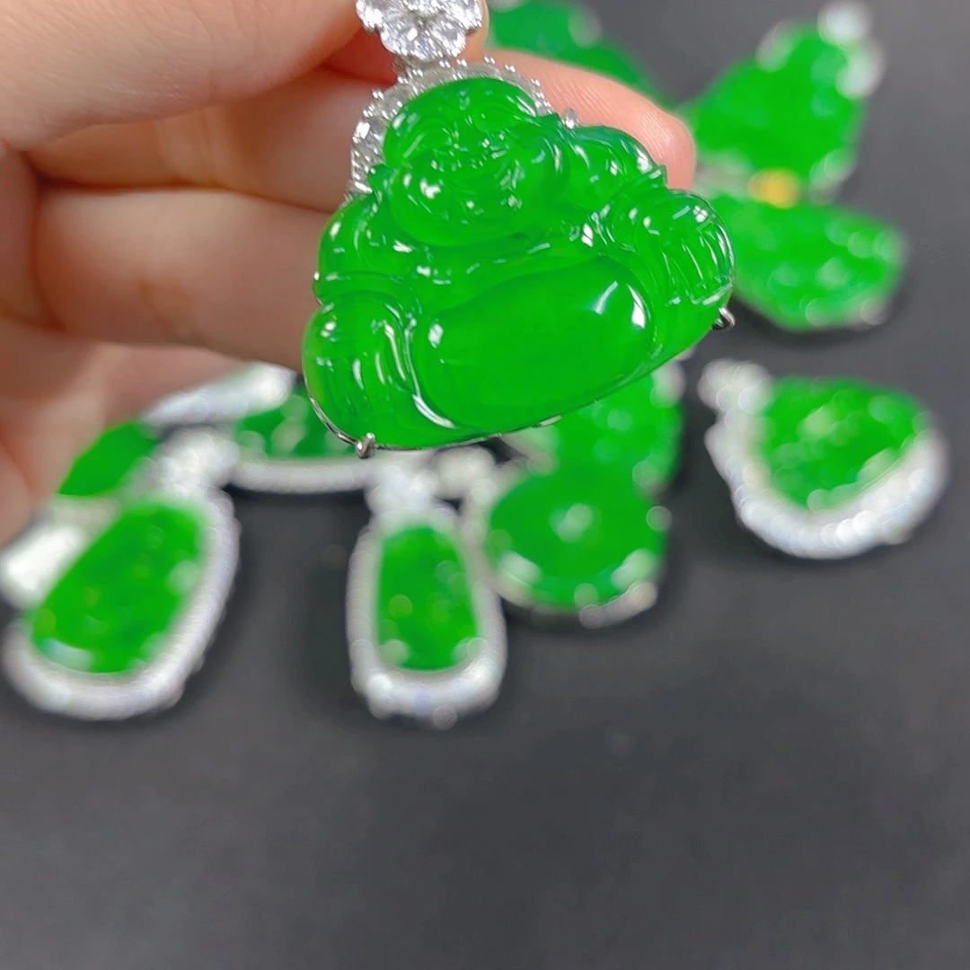 翡翠银S925镶嵌吊坠(不含链)