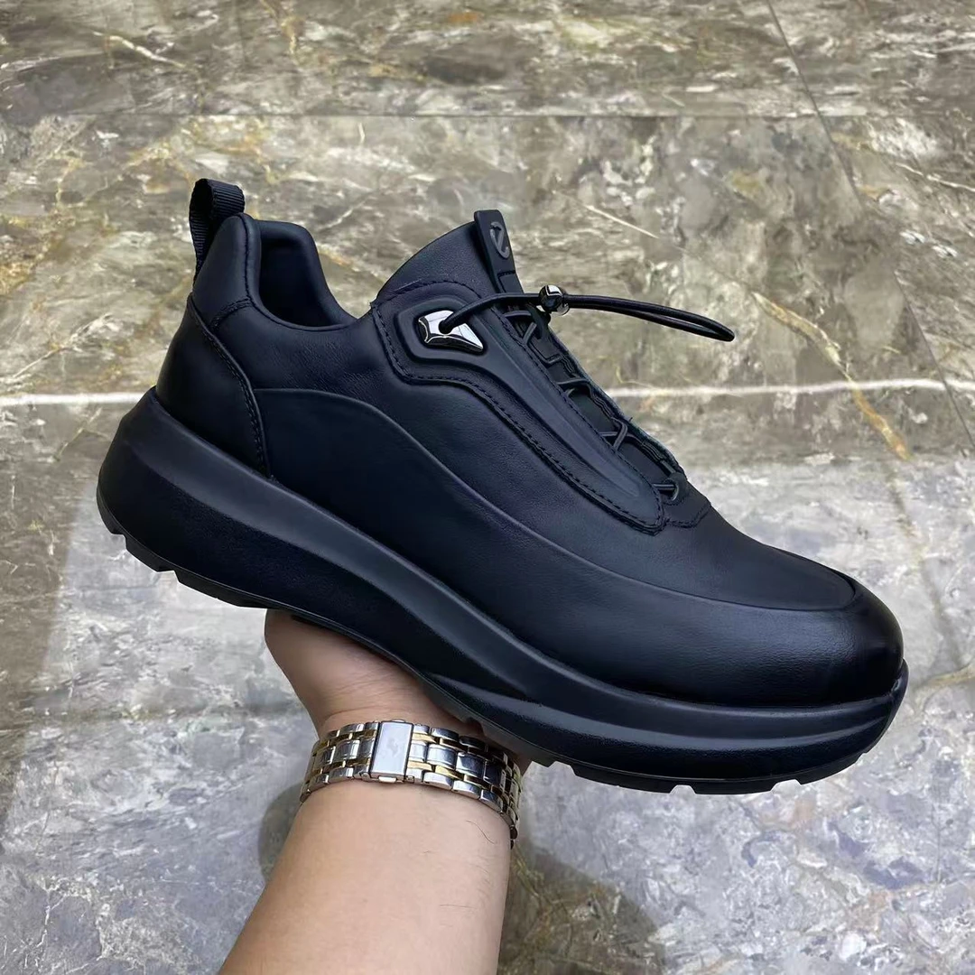 真皮休闲男鞋新款男士时尚韩版潮流运动休闲鞋百搭舒适厚底皮鞋男