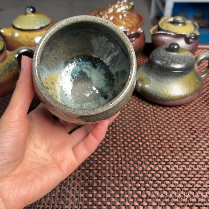 紫砂茶杯瑕摆件杯