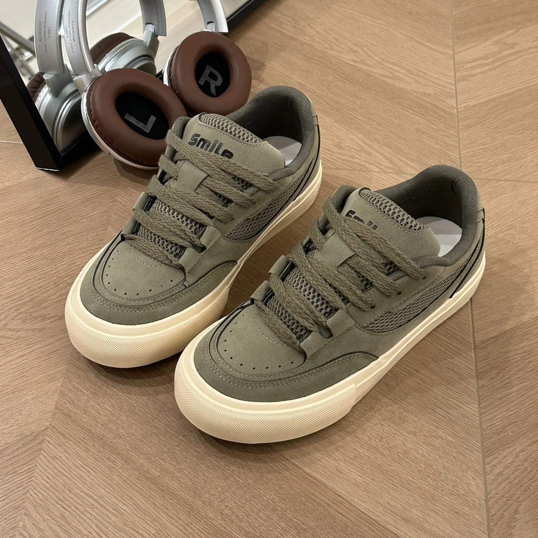 HKHY男鞋百搭休闲鞋2025小众板鞋学院风休闲板鞋复古豹纹厚底秋季