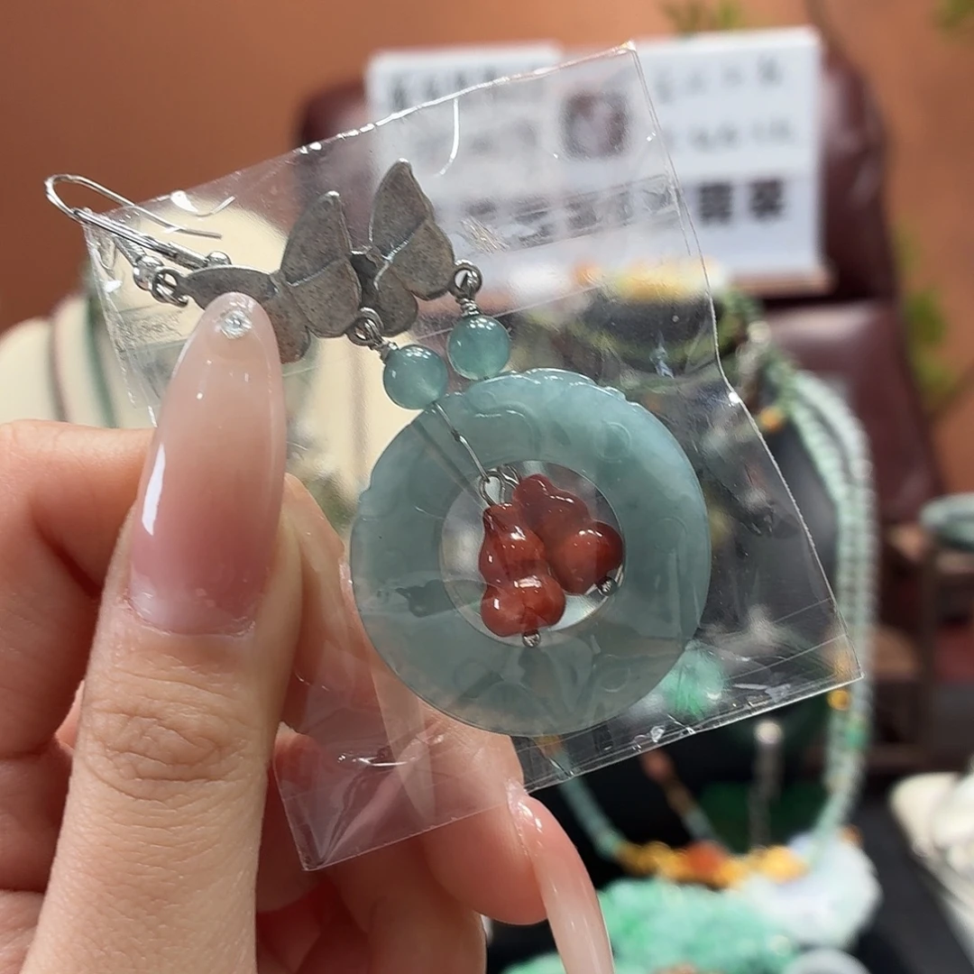 翡翠未镶嵌耳饰耳饰