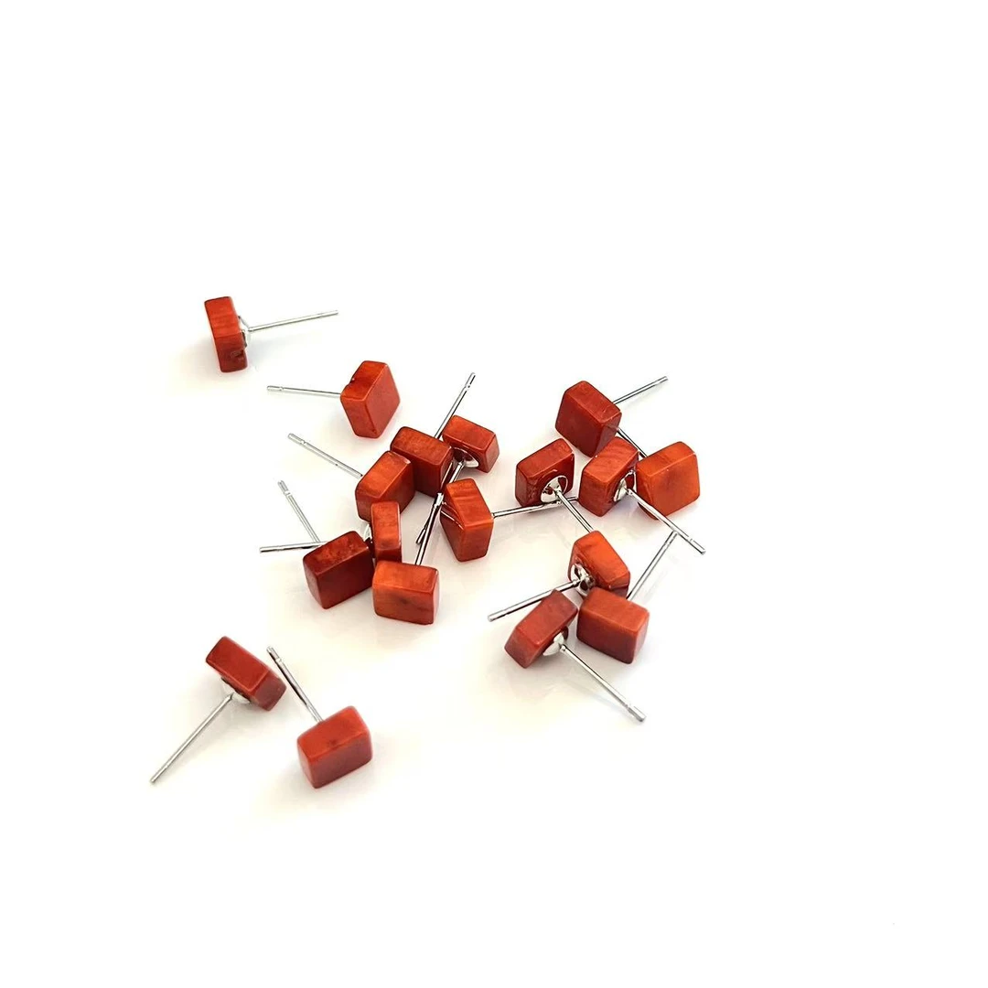 非金属珐琅耳饰 方块耳钉*（多样性发一件）