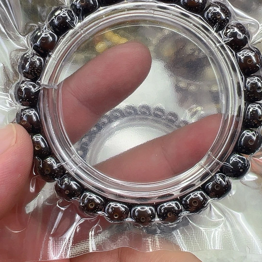 手串星月菩提5王者糯冰黑金玉华星月菩提单圈0.9