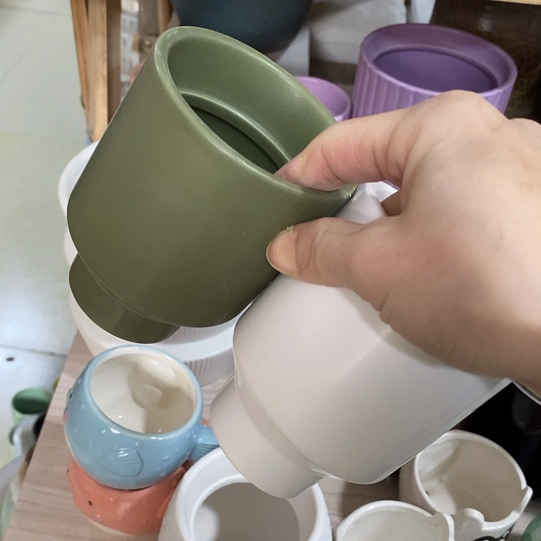 陶杯子陶盆有孔 瑕疵介意勿拍