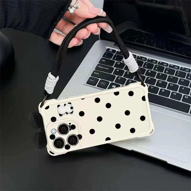 防摔创意感可爱四角挂绳适用苹果16/手机壳爆款数码配件硅胶新款