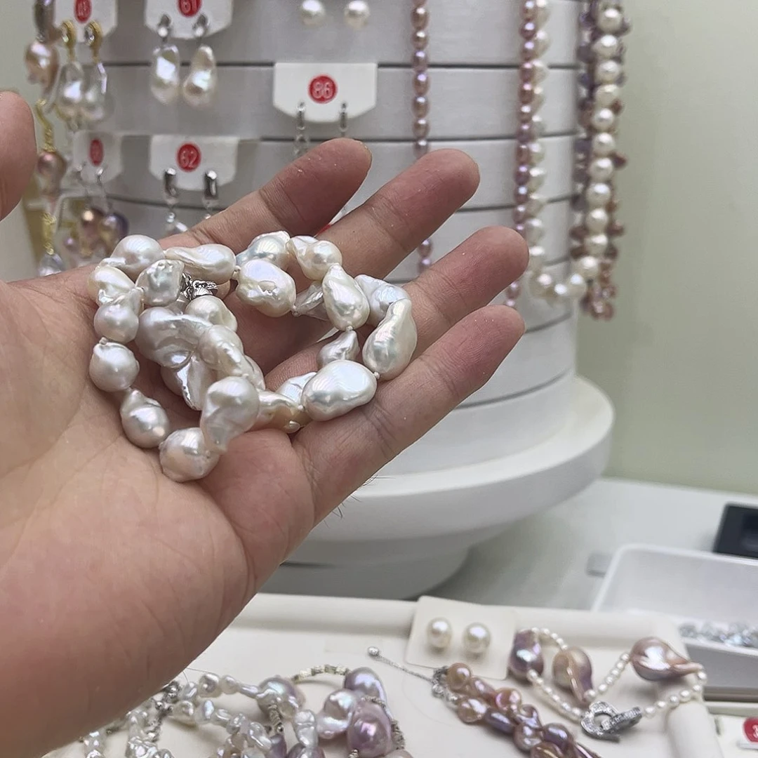 淡水珍珠银S925镶嵌颈饰兰***?