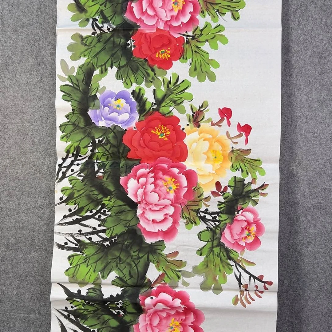 国画615 花鸟在树丛的顶端鸣叫叫声响