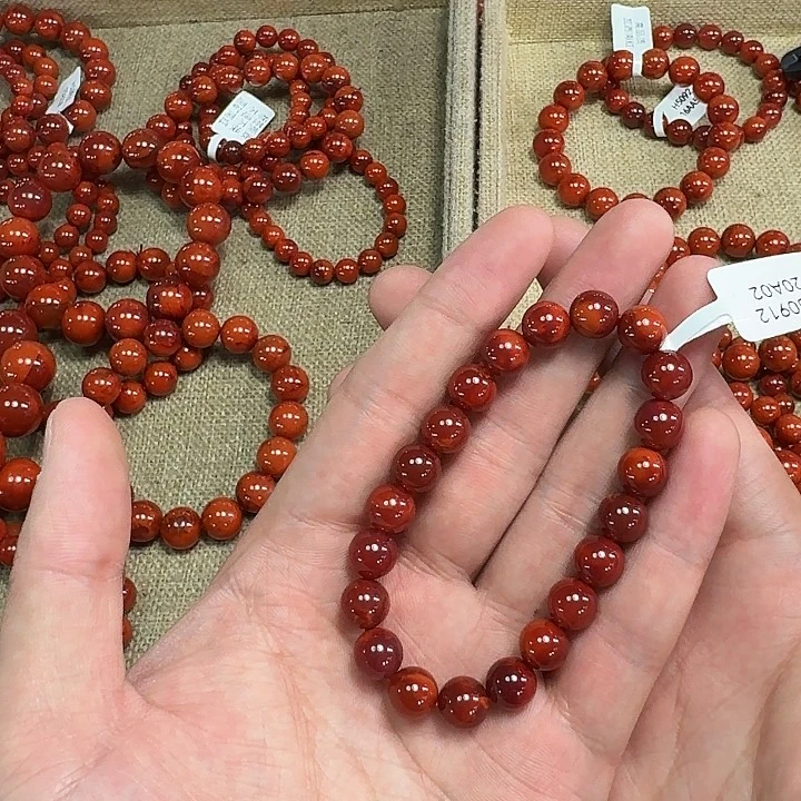 南红玛瑙手链未镶嵌东*原矿南红手串 8mm➕瓦西牛血红