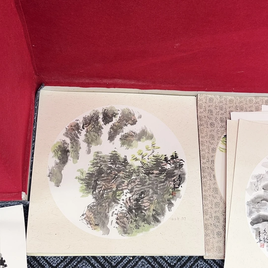 国画孙玉华老师三尺斗方山水卡纸奇