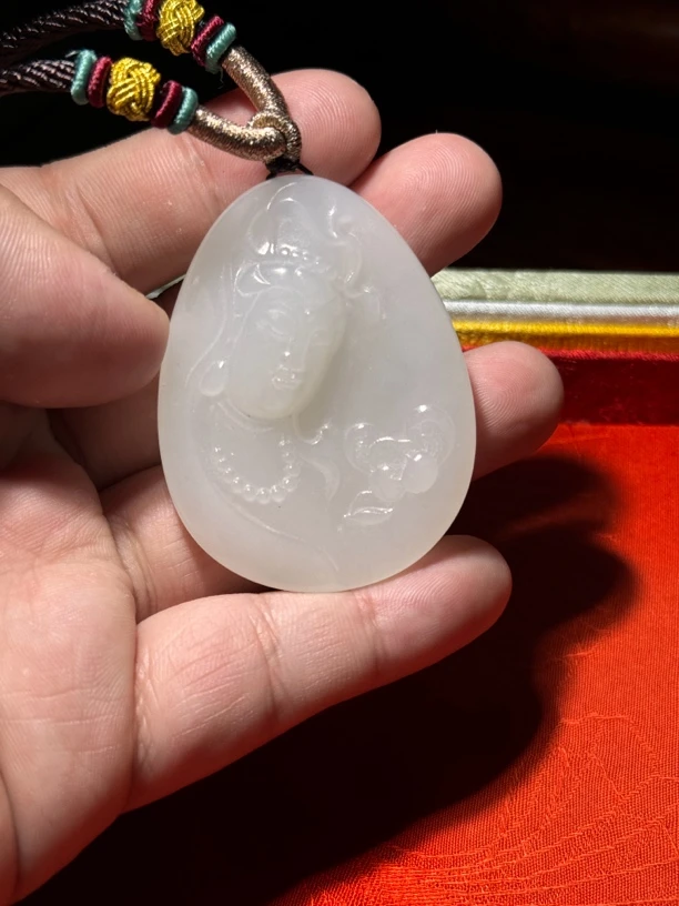 和田玉观音牌g130