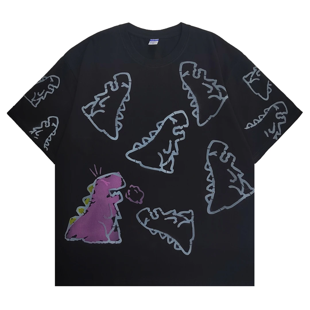 新款重磅T恤百搭简约复古宽松上衣潮流1886