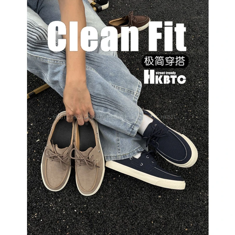 HKBTCstreet trendy新款男款 老钱风轻便国潮 小众乐福鞋豆豆鞋