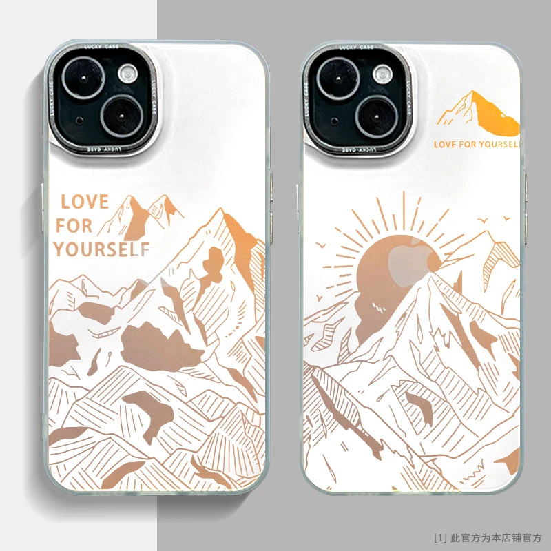 适用苹果华为一加小米日照金山IMD镭射壳创意动漫防摔手机壳