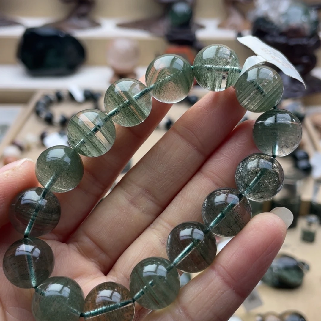 未镶嵌水晶手链绿幽灵千层手串