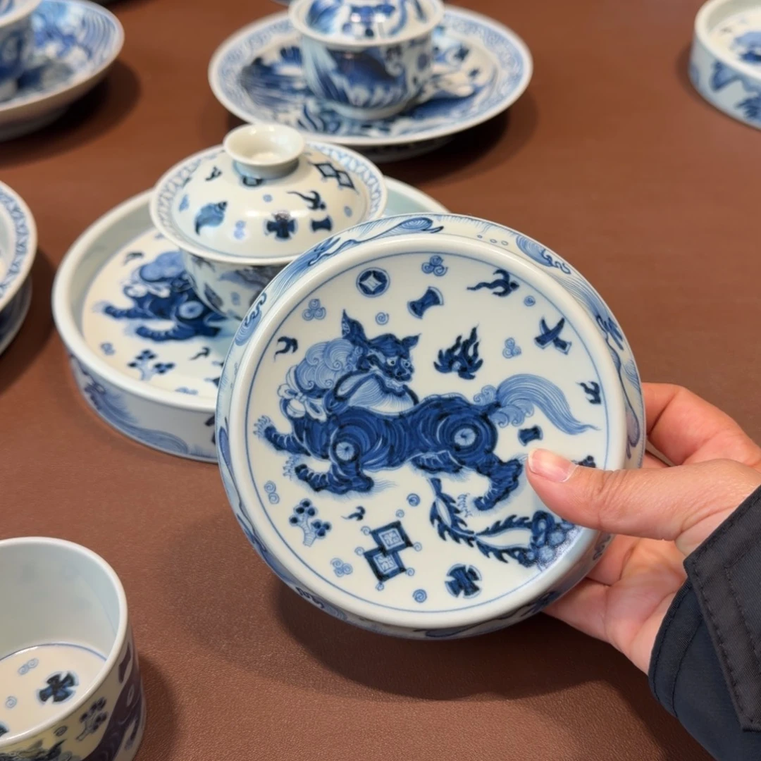 水***️手工手绘茶具盖置