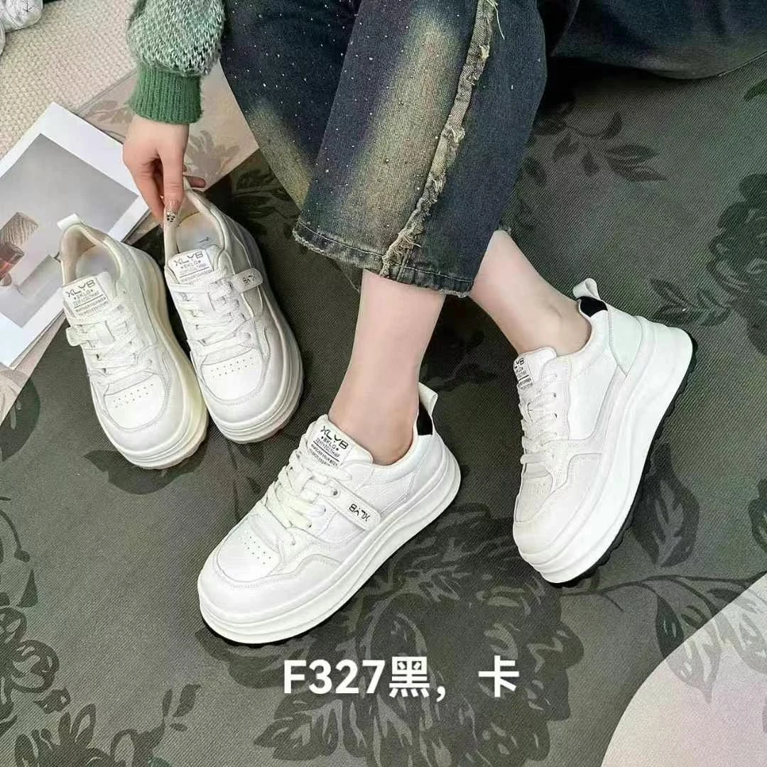 F327修面皮小白鞋板鞋中口时尚休闲鞋春季秋季女士