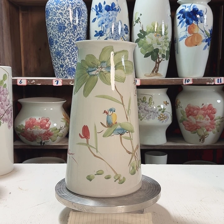 瓶宝塔荷花鸟新款新款陶瓷陶瓷