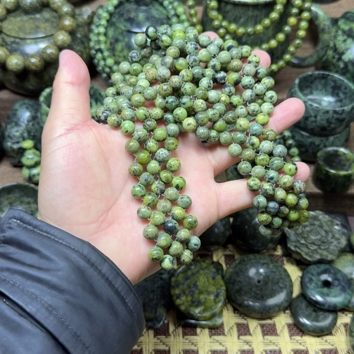 蛇纹石玉未镶嵌药王石能量养生产品