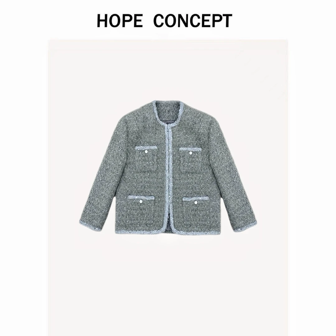 24354#HOPECONCEPT25春新年战袍钻石香 手工定制羊驼毛小香无性别