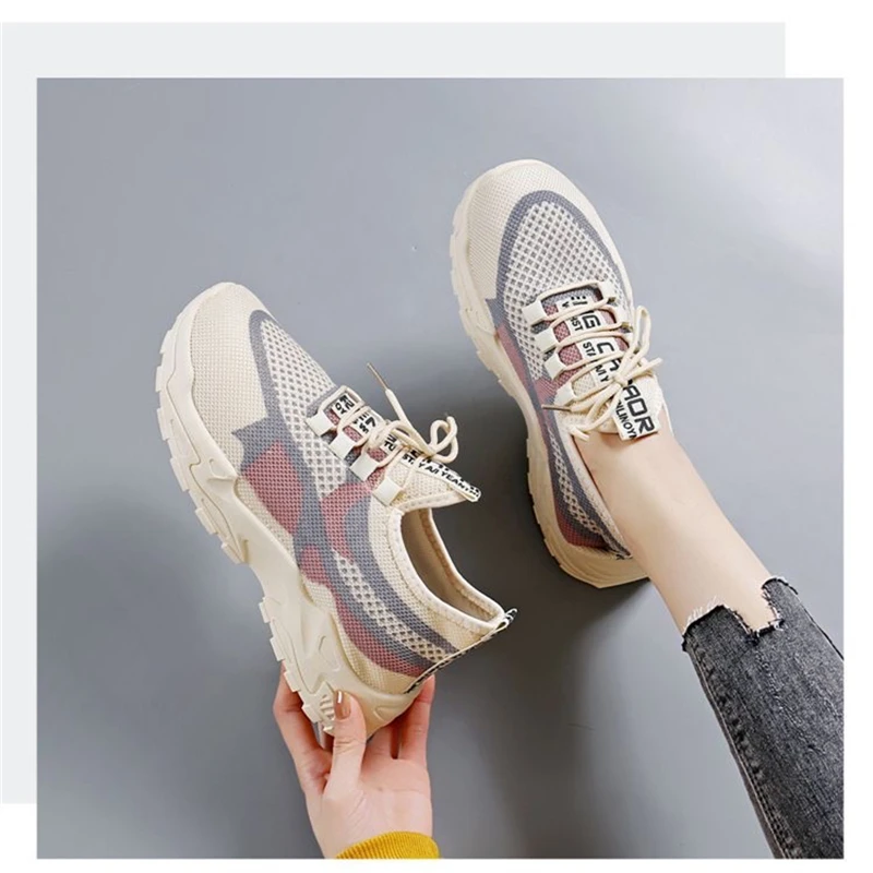 老爹鞋百搭时尚女士浅口休闲鞋网面鞋休闲风情侣单鞋圆头跑步鞋