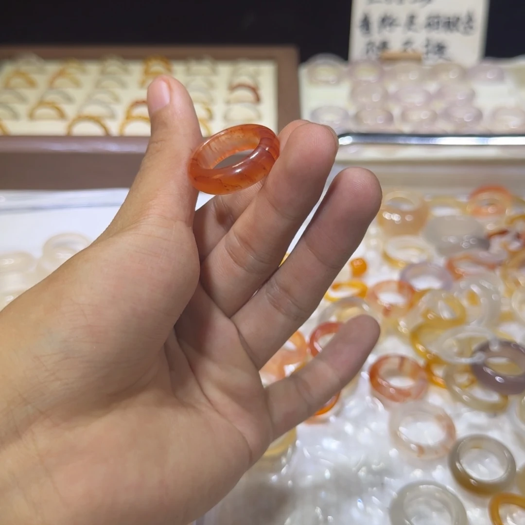 唯***辰玛瑙/玉髓戒指未镶嵌36号港19