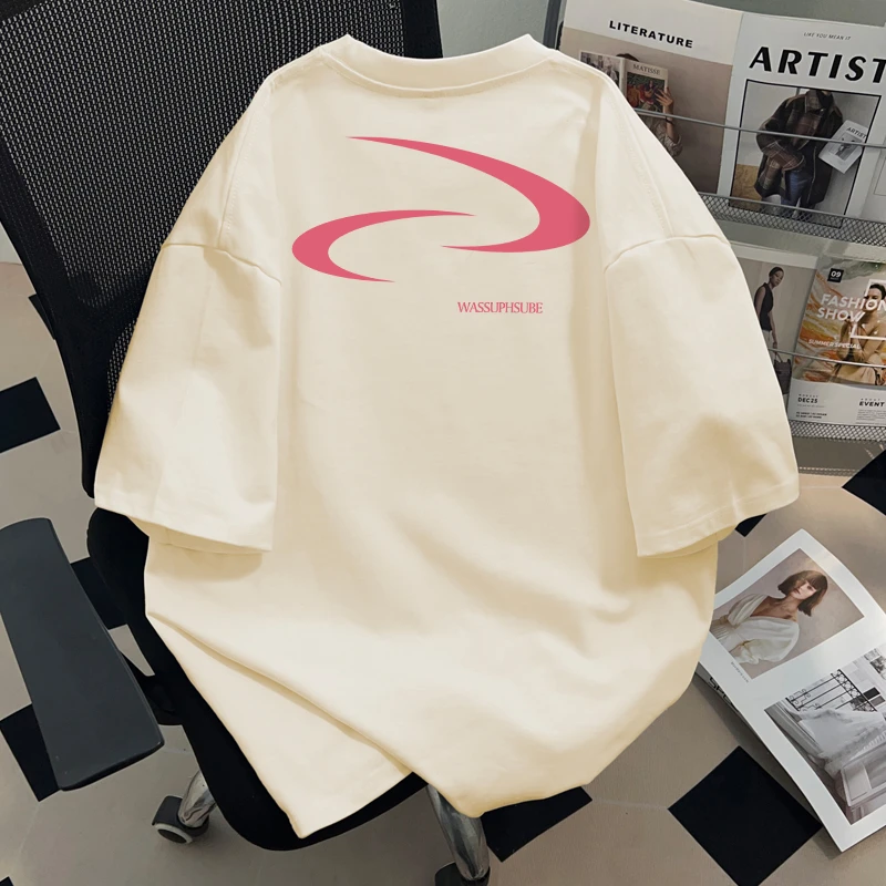 WASSUP HSUBE美式重磅潮牌短袖T恤夏装男女宽松休闲半袖情侣上衣