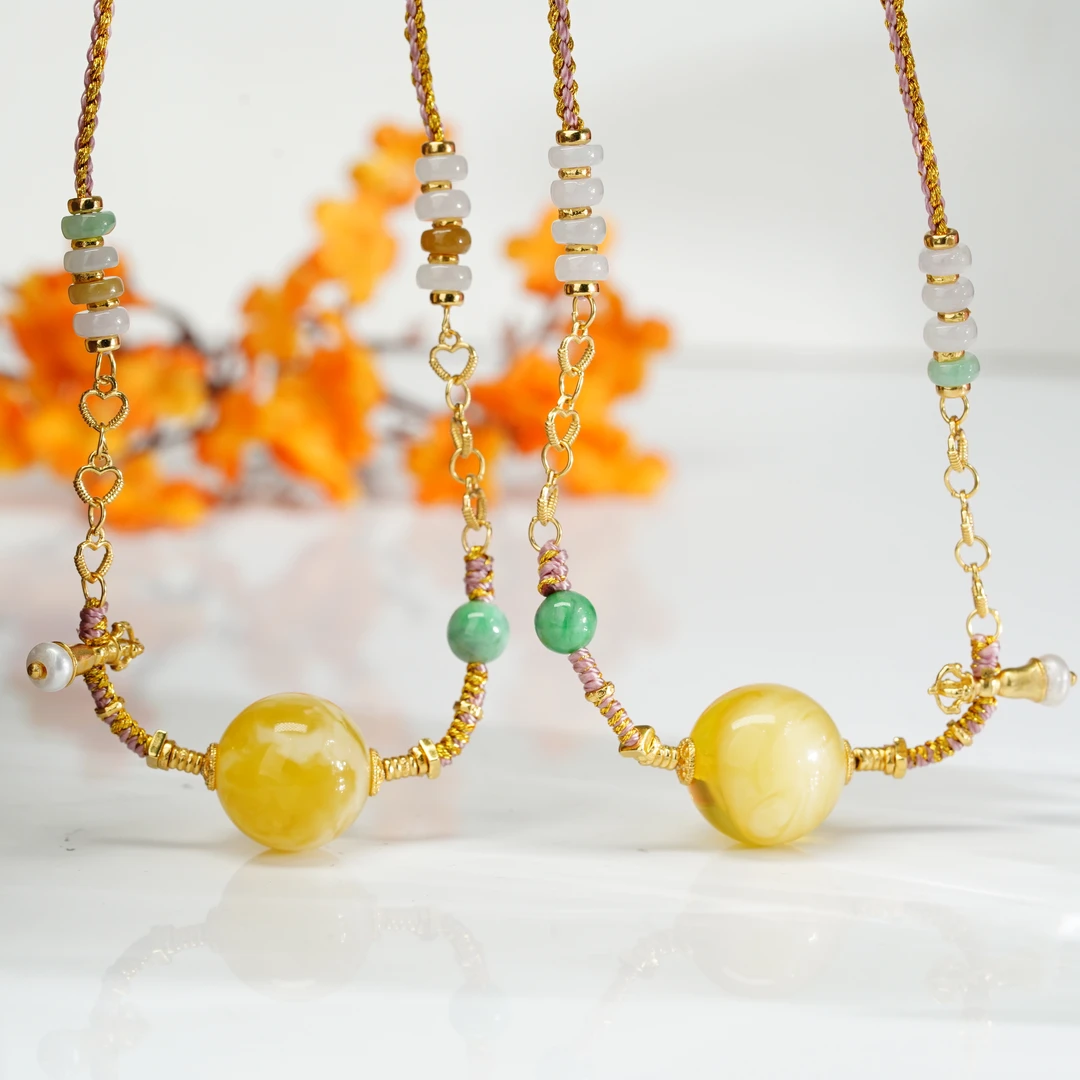 【小北好物】蜜蜡DIY套绳约14mm+【多样性发一件】QH246X63