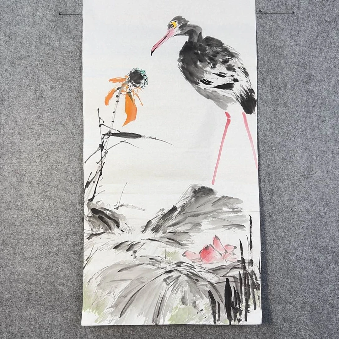 国画636 牡丹之花之叶的颜色与花色