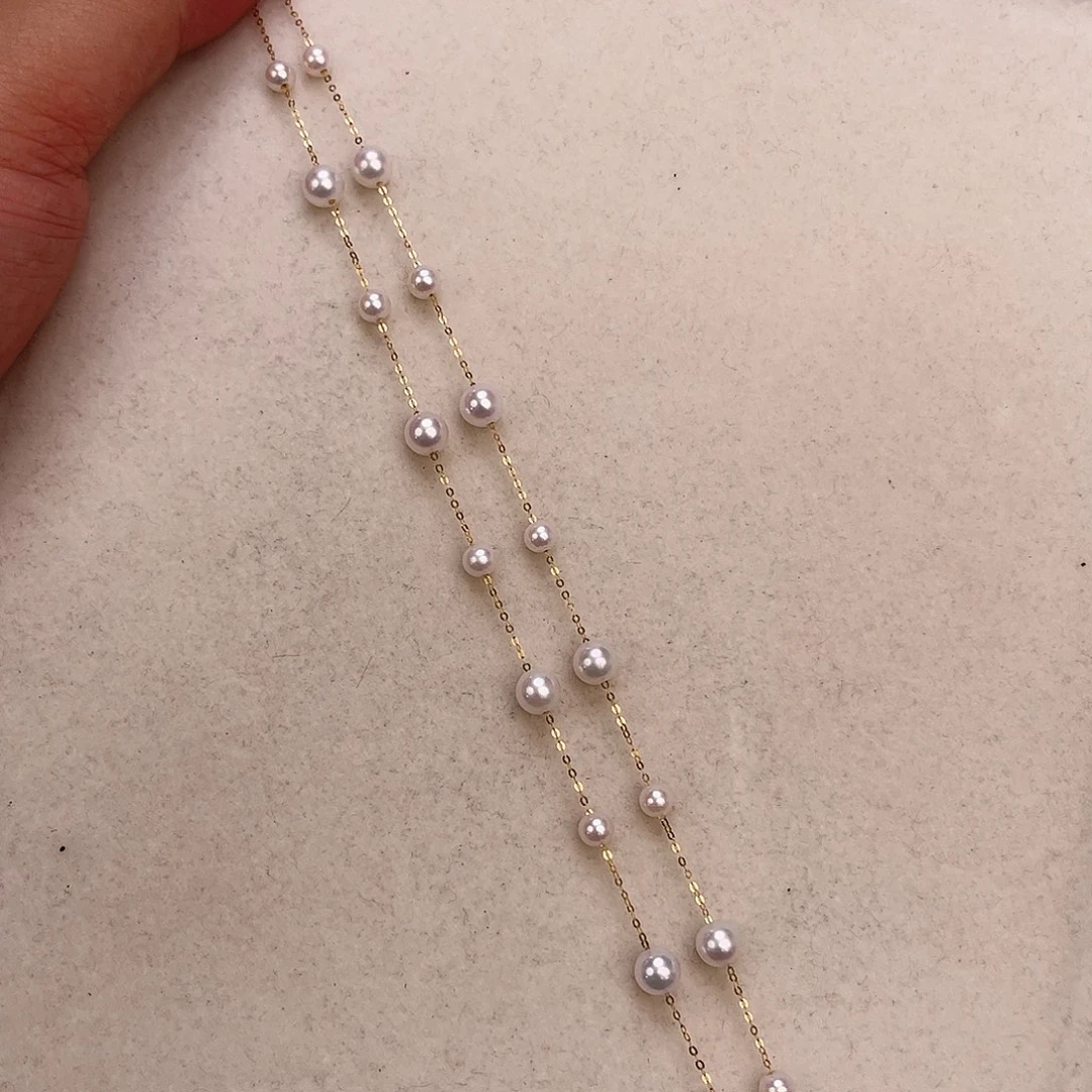 18K金镶嵌淡水珍珠颈饰