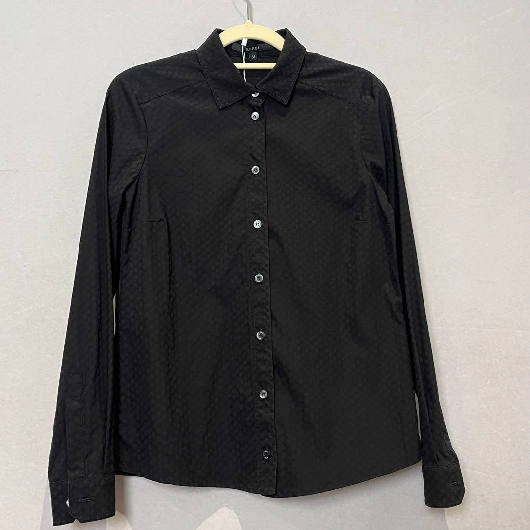 99新 GUCCI/古驰  格纹黑色衬衫98新 尺码38