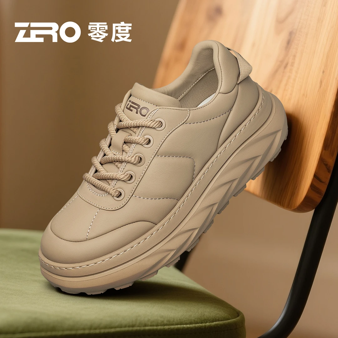 零度/ZRO高端商务时尚百搭运动休闲鞋真皮系带防滑减震耐磨男鞋
